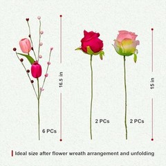 Romantic Valentine Centerpiece Decorations – 10 PCs Artificial Red Pink Flowers,