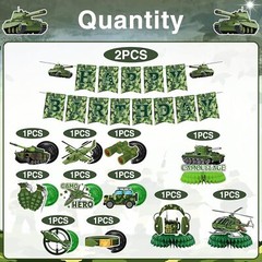 Camo Birthday Party Decorations – 13PCS Army Party Decorations Set Military Them