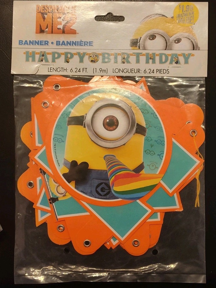 Despicable Me 2 Happy Birthday Letters Banner 6.24’ Long Minions