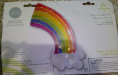 NEW GIANT 31×45.5″ RAINBOW with cloud latex birthday party balloon air or helium