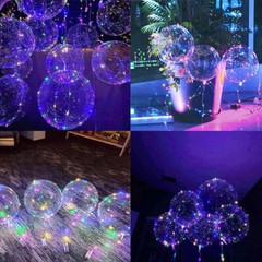 10* Light Up Clear Balloons 20 inch BoBo Bubble Graduation Birthday Party Decor
