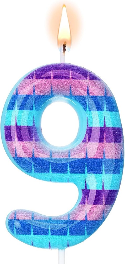 Video Game Birthday Candles Piñata Gaming purple, pink, light blue, deep blue