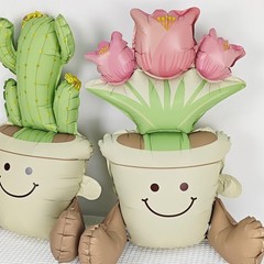 2PCS Cactus Tulip Potted Balloon Mexican Fiesta Themed Balloon