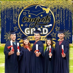 Stunning 2026 Blue & Gold Graduation Party Banner – Perfect for Photos and Decor