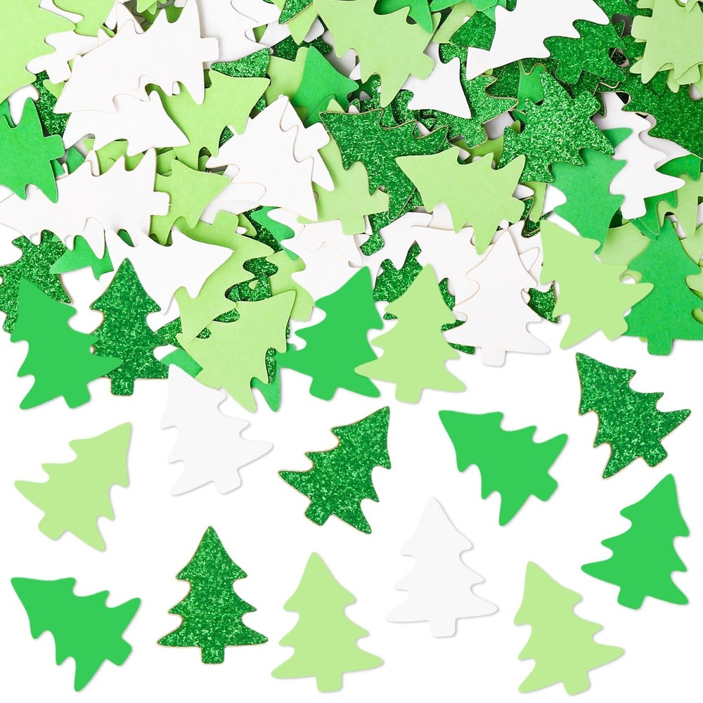 280Pcs Glitter Green White Xmas Tree Christmas Table Confetti Decorations