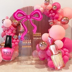 Spa Party Decoration Balloons,Nail Polish/LipStick/Hot Pink Bow Balloons,Thre…