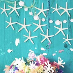 Flat Paper White Finger Starfish Seashell Garlands Ocean Nautical Party Decor…