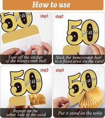 9 Pieces 50Th Anniversary Decorations 50Th Wedding Centerpieces for Tables Cheer