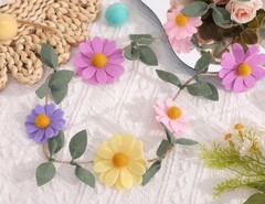 Felt Colorful Daisy Banner – Spring Birthday Wedding Party Decorations,Colorful