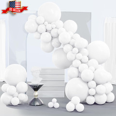 Premium Elegant 140-Pc Matte White Balloon Set for All Occasions – Various Sizes