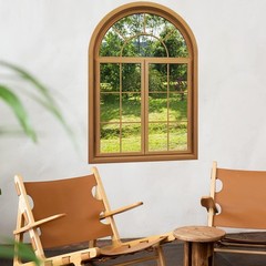 3D Wall Stickers Fake Window Stickers,Arched Garden Scenery View Green