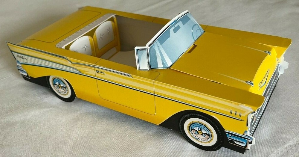 7 Assorted Chevy Cardboard Classic Cars Kids Food Box Trays Party Planner Favor