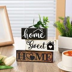 4Pcs Wooden Tabletop Decor Rustic Tiered Tray with Faux Eucalyptus Leaves Woo…