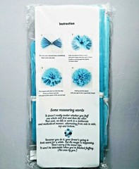 13 Tissue Paper Flowers Pom Poms Decorations Blue Bright Colorful Large Assorted