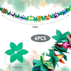 FUTUREPLUSX 6PCS Tropical Garland Party Decorations, 9.8 ft Multi Color