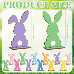 12 Pcs Easter Decorations Easter Bunny Wooden Table Centerpieces Rabbit Table…