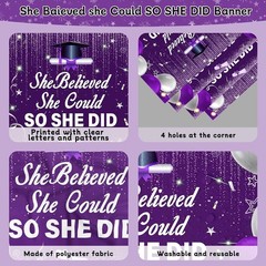 Purple Black 2026 Graduation Decorations for Women Girls – She Believed She Coul