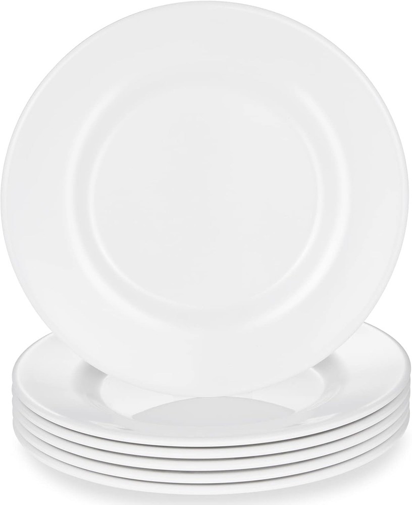 Melamine Dinner Plates Salad 8 inch Round 8 inches, White