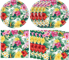 40PCS Hawaiian Luau Party Decoration, Luau Decoration Aloha Tropical Palm Leaves