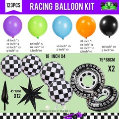 Monster Truck Theme Balloon Garland Arch Kit vibrant Orange Green Purple with…