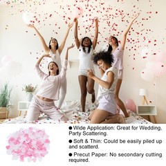 6000 Pcs 1 Inch Hearts Paper Confetti Pink & White Tissue Paper Confetti Colo…