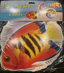 BEISTLE Under The Sea Fish Cutouts 3D Hanging Decoration Lot NIP SEALED