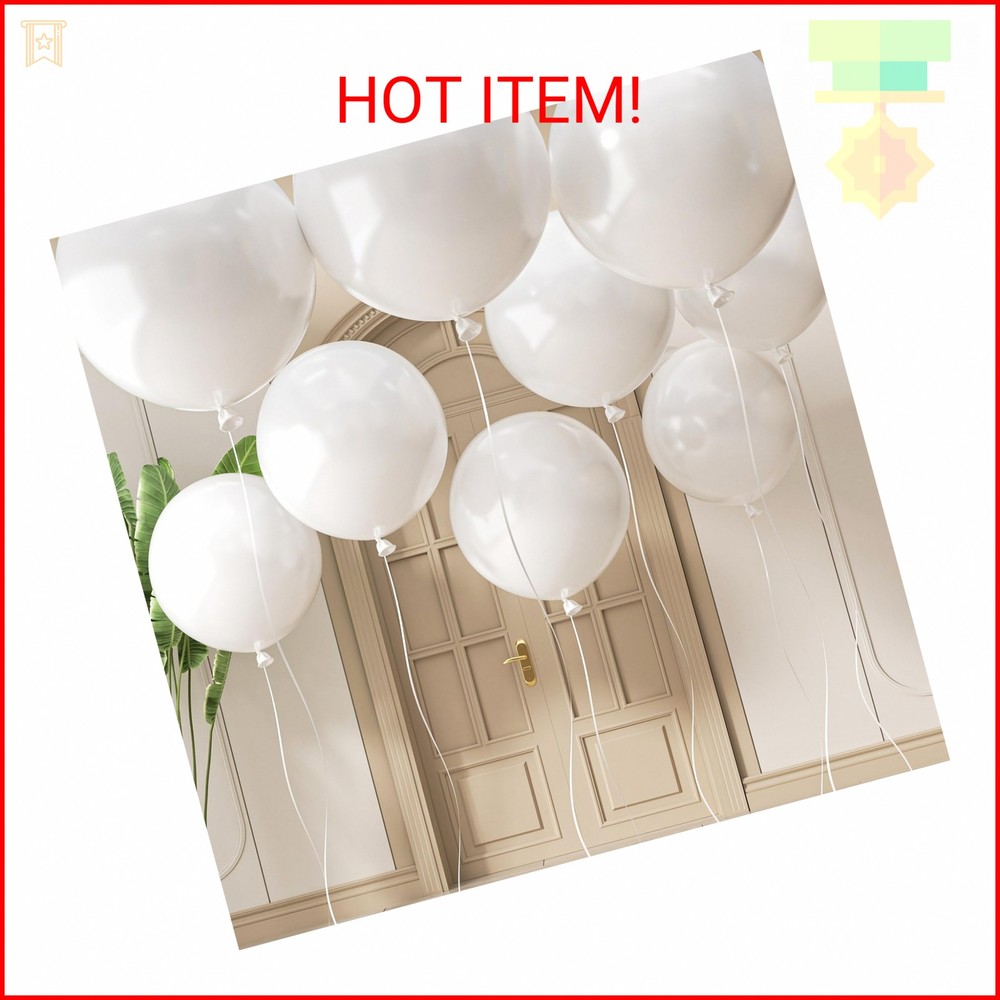 Adoinby 20 Large White Balloons, 24 Inch Jumbo Thick Giant Heavy Duty Balloons f