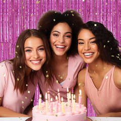 3 Pack Foil Fringe Backdrop – Hot Pink Shiny Tinsel Curtains for Party Decoratio
