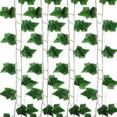 12 Pack Fake Vines for Room Decor with 100 LED 12pcs Ivy 100 LED, Green