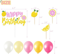 Lemon Party Decorations Happy Birthday Banner Lemon Garland Lemonade Cake Topper