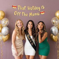 Pre-Strung Funny Bachelor and Bachelorette Party Gold Glitter Banner – Funny …
