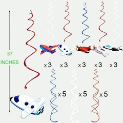 30 CT Airplanes Hanging Swirl Decorations for Airplane Themed Birthday Party