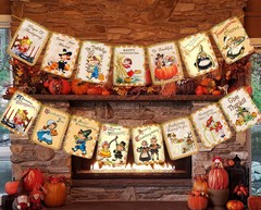 Vintage Thanksgiving Banner Garland Bunting Fall Harvest Home Party Decorations