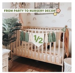 1/2 Birthday Boy Half Birthday Decorations High Chair Banner, 6 Month Tassel …