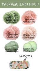 Sage Green And Pink Party Decorations For Baby Bridal Shower Wedding Birthday Su