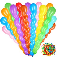 500 Pcs 40 Inches Latex Spiral Balloons – 9 Assorted Colors Party Decorations