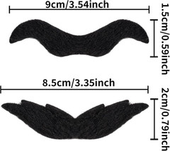 60Pcs Self Adhesive Fake Mustache 20 Styles Fake Beard Stick on Moustache Novel