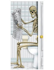 Skeleton Restroom Door Cover Party Accessory (1 Count) (1/Pkg)