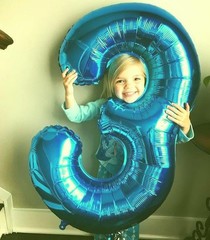 40 Inch Blue 3 Large Number Balloon, 3 13 23 30 33 36 Blue Birthday Party Dec…