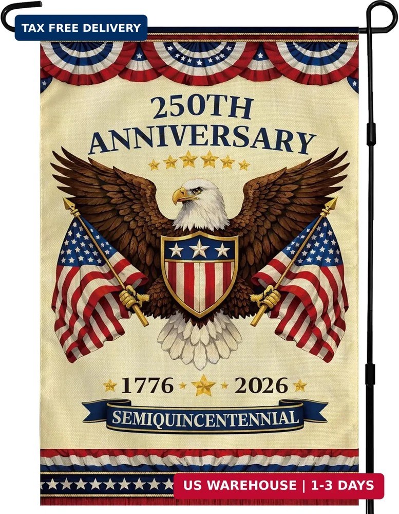 4th of July Decorations – 250th Anniversary Garden Flag | Fourth of July Decor P