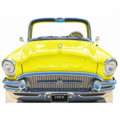 SS11043 Classic Yellow Car Coupe 1955 Stand in Cardboard Cutout Standee Stand up