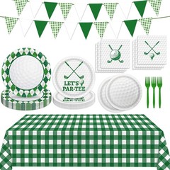 Golf Party Decorations Set Includes Plates Napkins Banner Tablecloth for Birt…