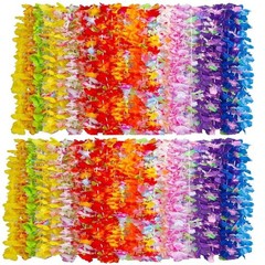 100PCS Soft Necklaces Hawaiian Leis Luau Partyecorations Tropical Party Favor…