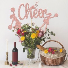 12 PCS Rose Gold Cheerleading Centerpiece Sticks Theme Birthday Party Decor