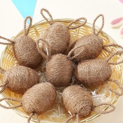 8 Pcs Farmhouse Easter Egg Linen Rope Eggs Rustic Easter Hunt Ornament for Sp…