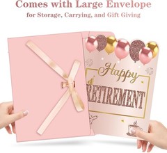 Jumbo Pink Rose Gold Retirement Card with Envelope – Extra Large 22×15 Inches