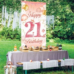 DPKOW Rose Gold 21st Birthday Party Decoration Girl Woman, M,