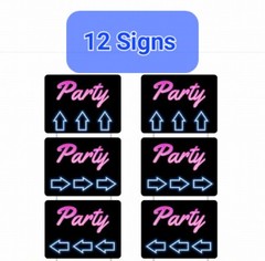Party Yard Signs 12×16 Double Sided with Metal Stakes — Set of 12