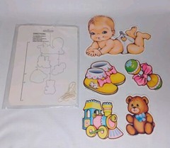 Vintage 1981 Beistle Co. Paper Mobile Baby Shower Decor Hanging Decoration
