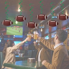 48pc Football Hanging Swirls Decorations 24 Sets Game Day Tailgate Party Decor
